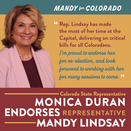 Monica Duran Endorses Representative Mandy Lindsay
